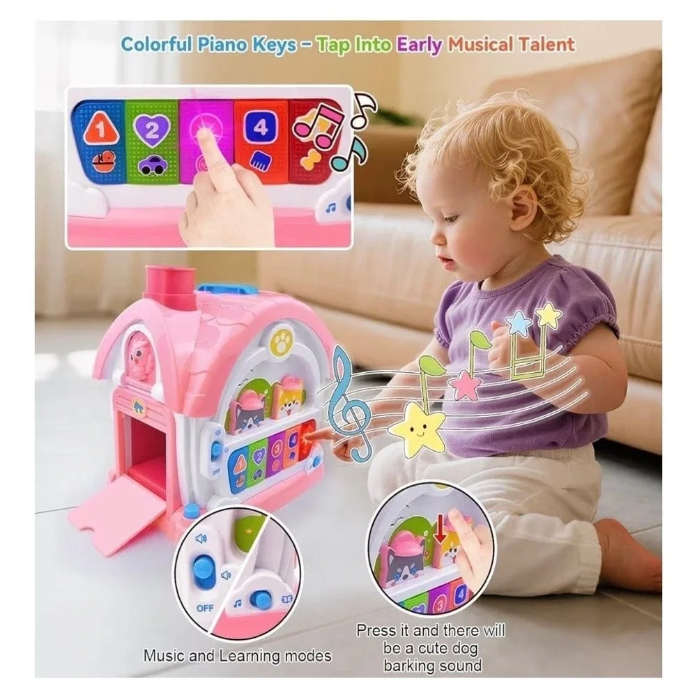 Toys for 1+ Old Girls – 9-in-1 Montessori Musical Toddler Activity House with